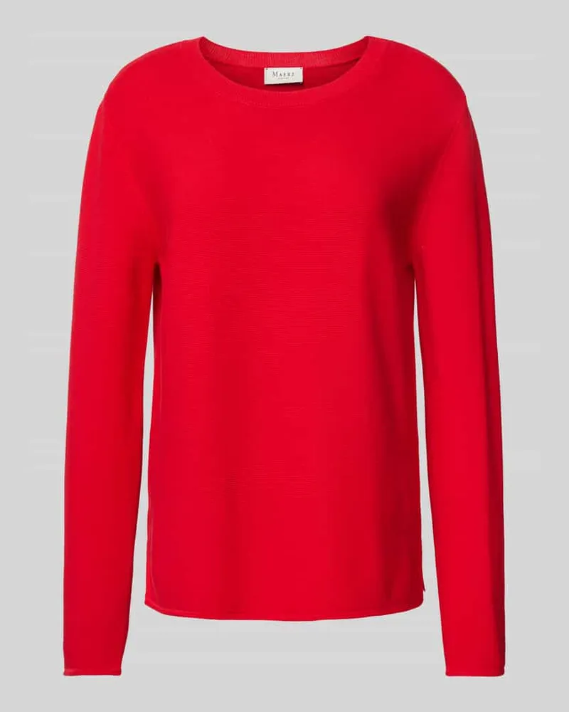 Maerz Strickpullover mit Rundhalsausschnitt Rot