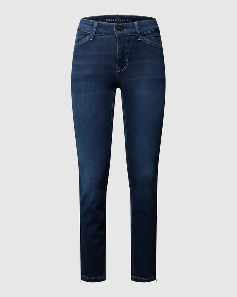 MAC Jeans Stone Washed Skinny Fit Jeans Dunkelblau