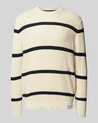 Pepe Jeans Strickpullover mit Rundhalsausschnitt Modell 'Cairo Offwhite