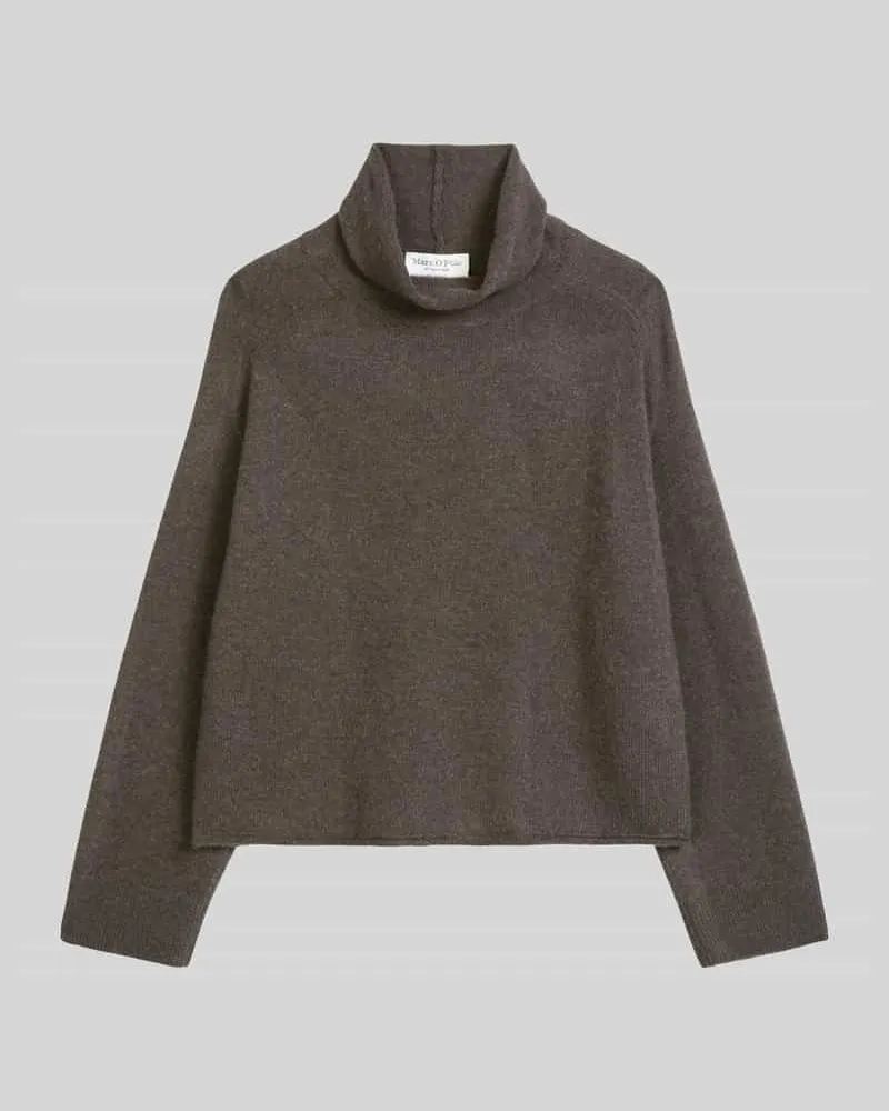 Marc O'Polo Rollkragenpullover mit überschnittenen Schultern Dunkelbraun