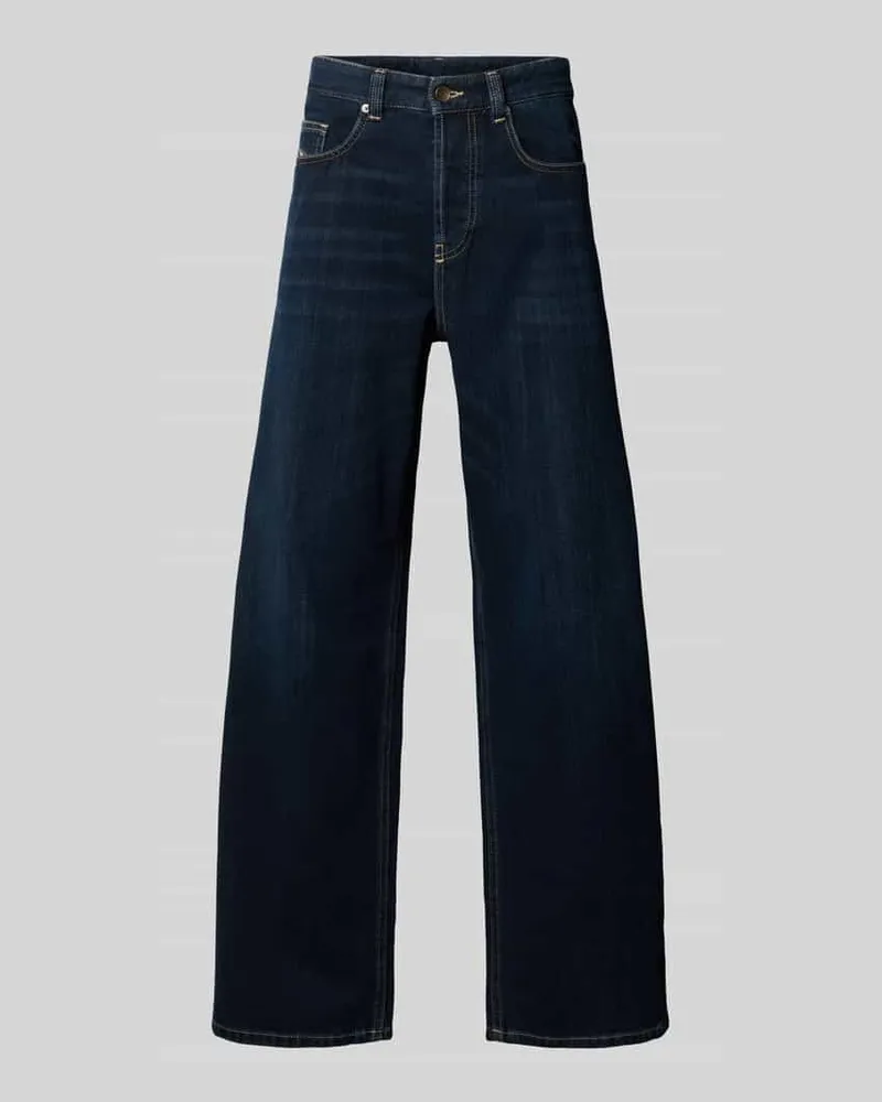 Diesel Baggy Jeans aus Denim mit Dark Wash Modell 'H-JEANS Jeansblau