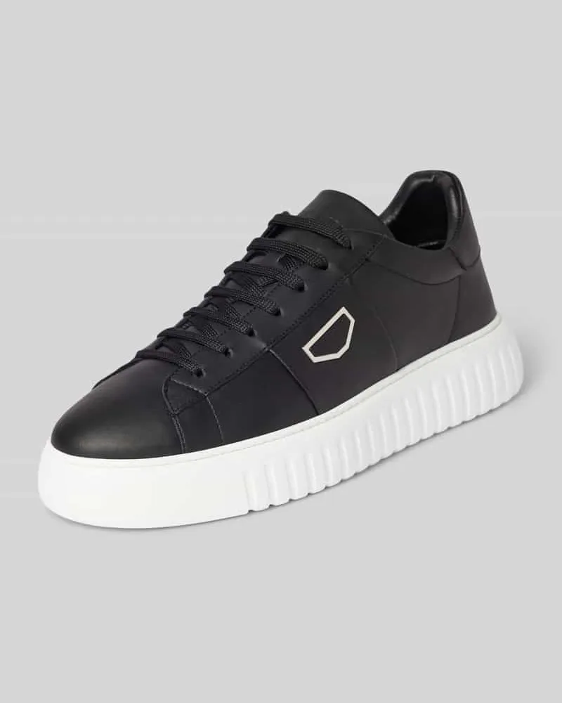 Antony Morato Ledersneaker mit Label-Applikation Black