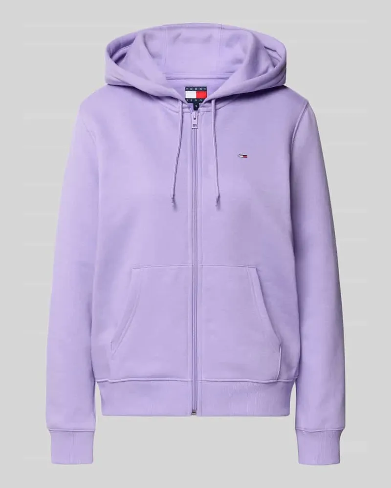 Tommy Hilfiger Regular Fit Sweatjacke aus Baumwoll-Mix Flieder