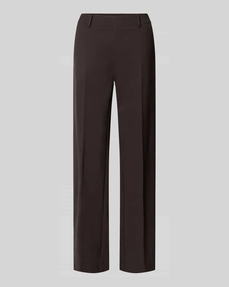 SteHmann Wide Leg Hose mit Gürtelschlaufen Modell 'Fenja Dunkelbraun