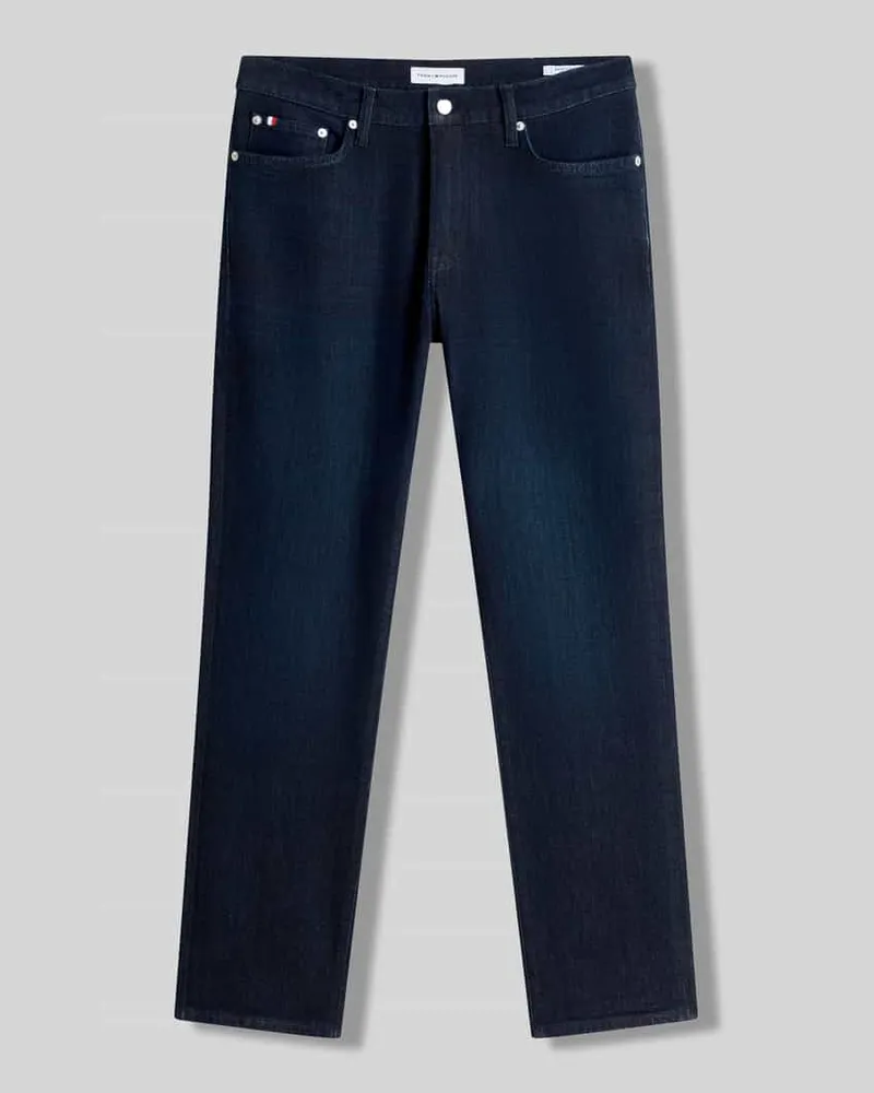Tommy Hilfiger Straight Fit Jeans aus Baumwoll-Mix Modell 'DENTON SLIM Dunkelblau
