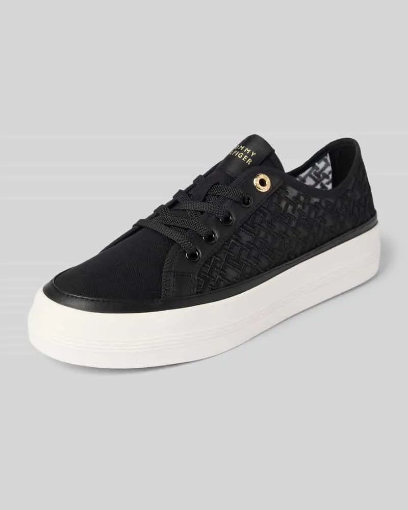 Tommy Hilfiger Low Top Sneaker in Mesh-Optik Black