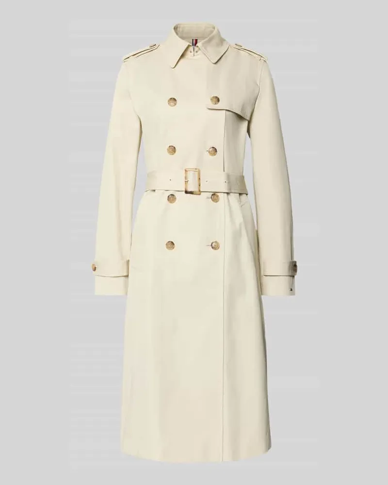 Tommy Hilfiger Slim Fit Trenchcoat aus reiner Baumwolle Sand