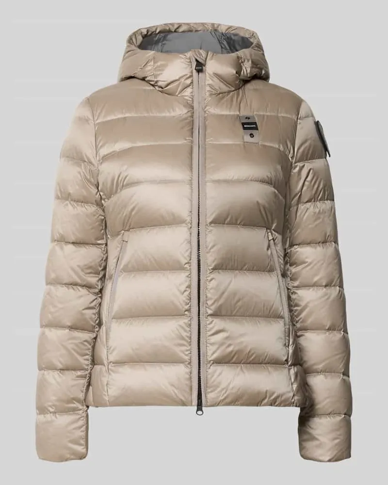 Blauer Jacke in Stepp-Optik mit Logo-Detail Modell 'Charme Beige