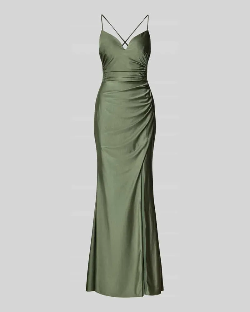 LUXUAR Abendkleid mit seitlicher Raffung Schilf