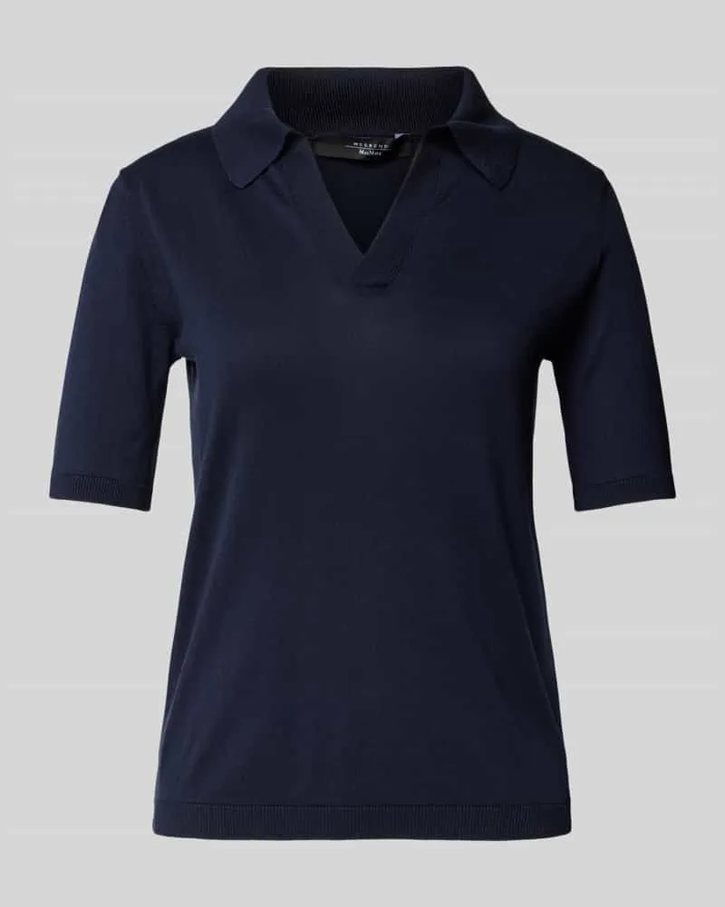 Max Mara Strickshirt mit V-Ausschnitt Modell 'RONCOLO Marine