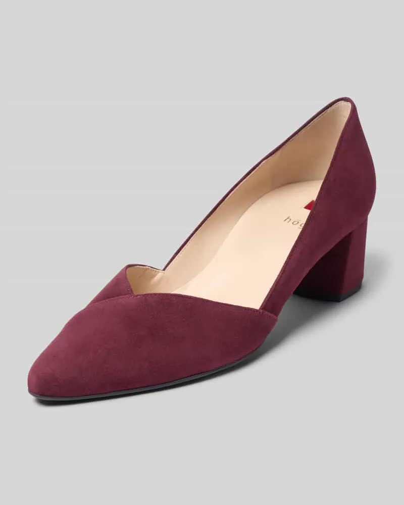 Högl Pumps aus Leder mit Blockabsatz Bordeaux