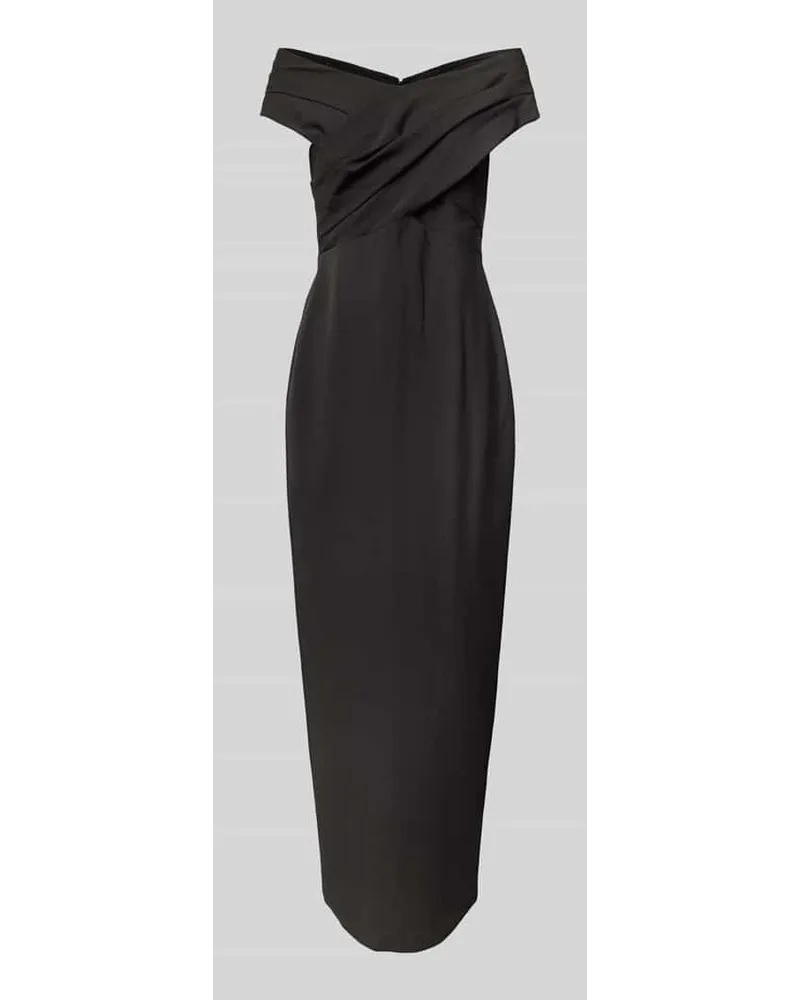 Ralph Lauren Off-Shoulder-Abendkleid mit Teilungsnaht Modell 'IRENE Black