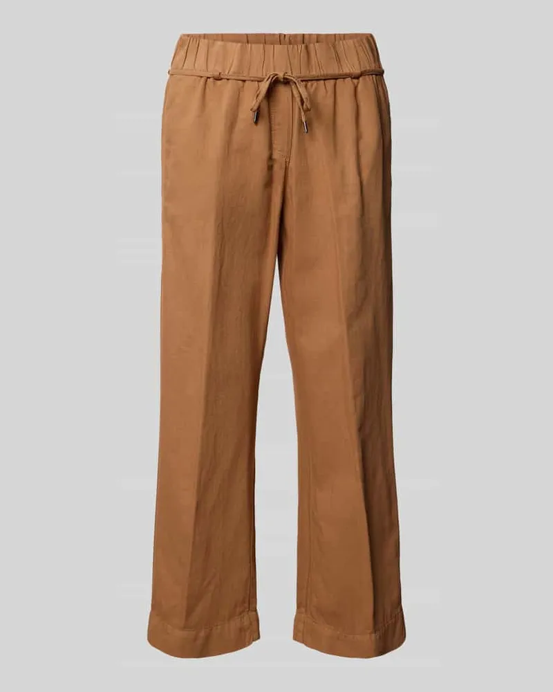 TONI Regular Fit Stoffhose aus Baumwoll-Mix mit Leinen-Anteil Hellbraun