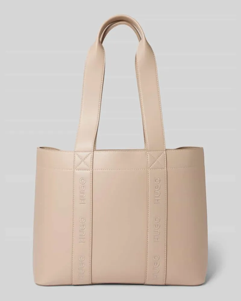 HUGO BOSS Shopper mit Label-Stitchings Taupe