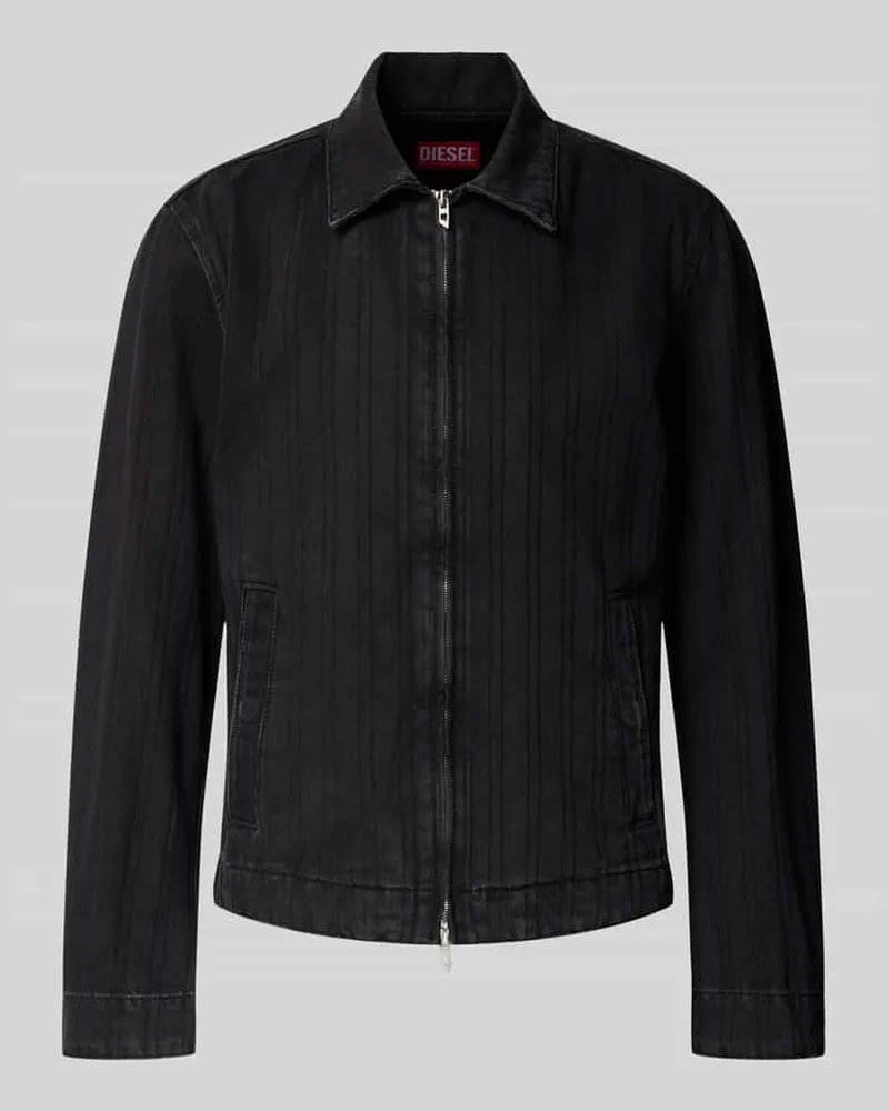 Diesel Slim Fit Jeansjacke aus Baumwoll-Mix Black