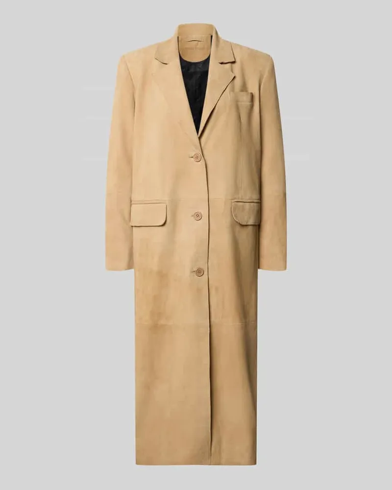 STAND Ledermantel mit Pattentaschen Modell 'Santara Beige