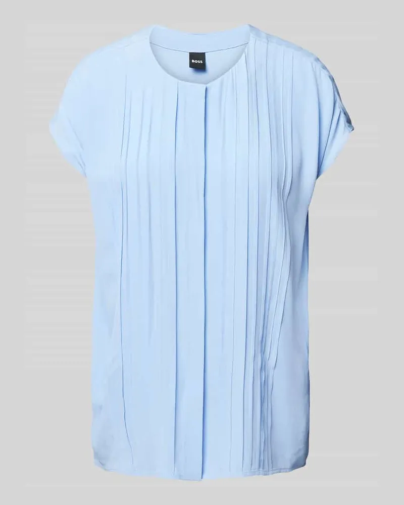 HUGO BOSS Bluse mit Kappärmeln Modell 'Berita Hellblau