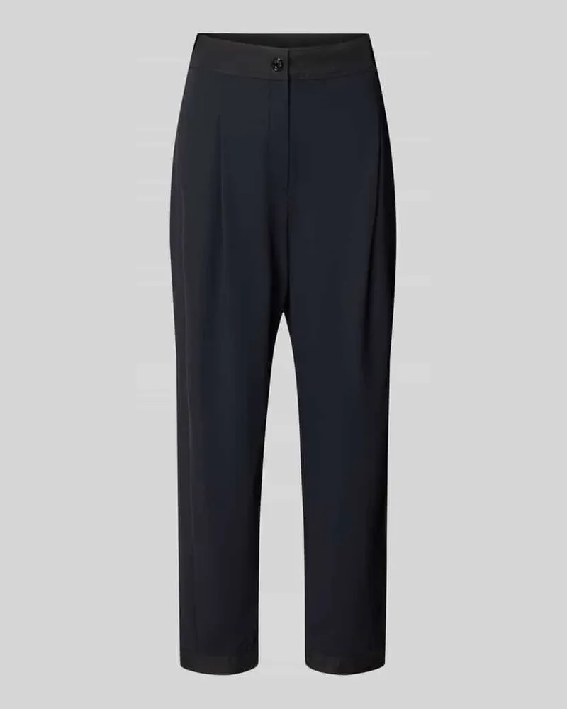 Marc Cain Bundfaltenhose in Two-Tone-Machart Black