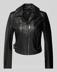 Armani Exchange Lederjacke mit Reißverschlusstasche Black