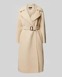 Max Mara Schurwollmantel mit Taillengürtel Modell 'MANU Beige