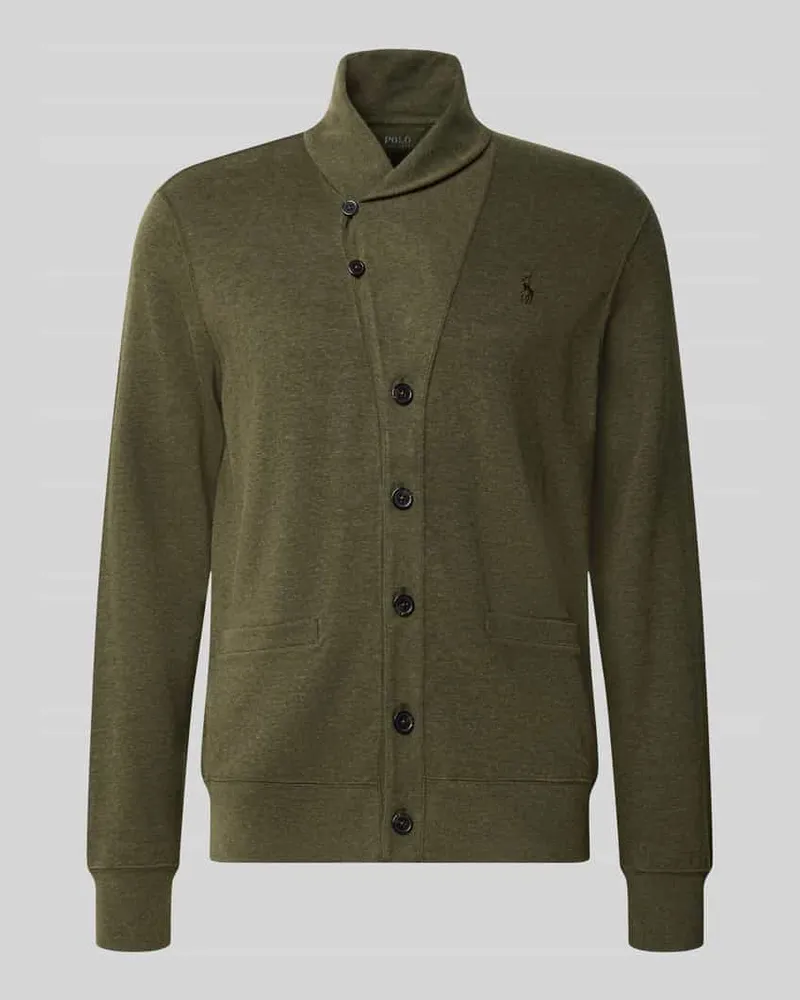Ralph Lauren Regular Fit Strickjacke aus Baumwoll-Mix Dunkelgruen