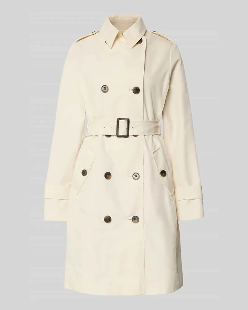 S.Oliver Regular Fit Trenchcoat aus Baumwoll-Mix Kitt