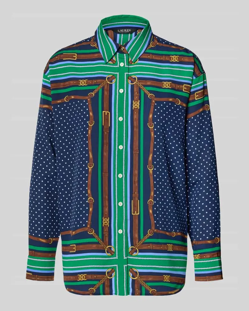 Ralph Lauren Relaxed Fit Hemdbluse mit Allover-Print Modell 'Kotta Marine