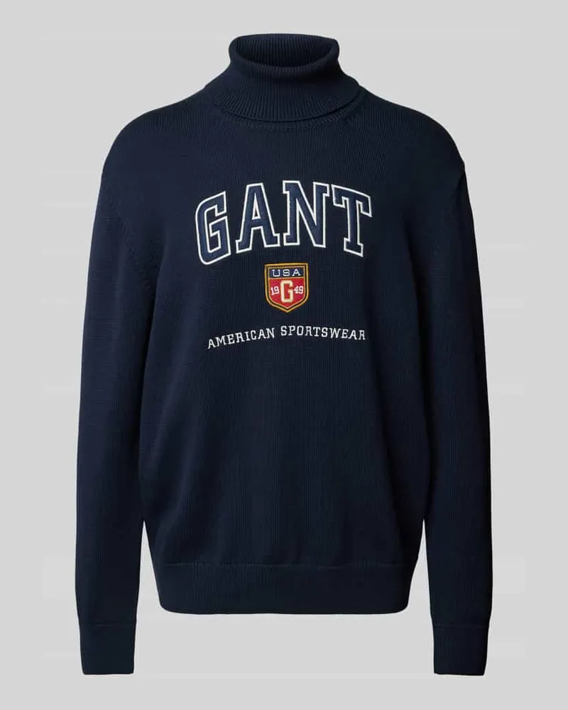 Gant Strickpullover mit Label-Stitching Marine
