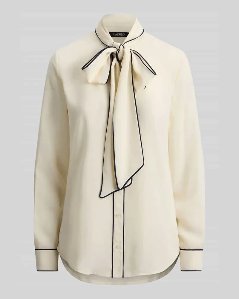 Ralph Lauren Regular Fit Schluppenbluse mit Kontrastnähten Beige