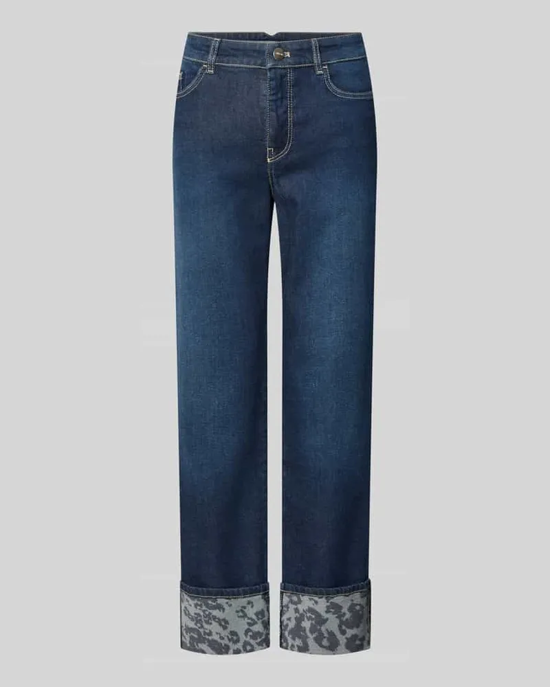 Marc Cain Feminine Fit Jeans mit Umschlag und Eingrifftaschen Jeansblau