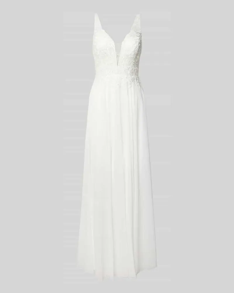 Mascara Brautkleid mit Spitzenbesatz Ecru