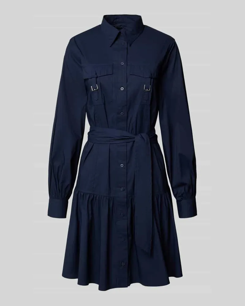 Ralph Lauren Hemdblusenkleid mit Bindegürtel Modell 'GARNLEY Marine