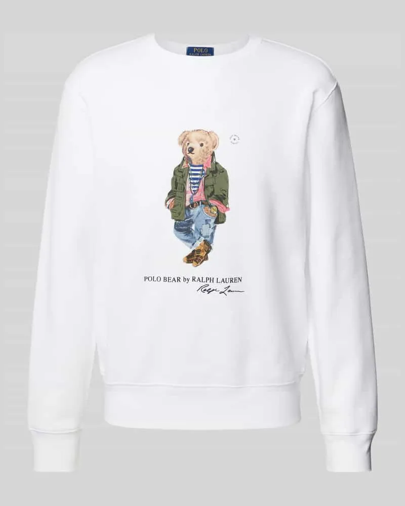 Ralph Lauren Sweatshirt mit Polo Bear Print Weiss