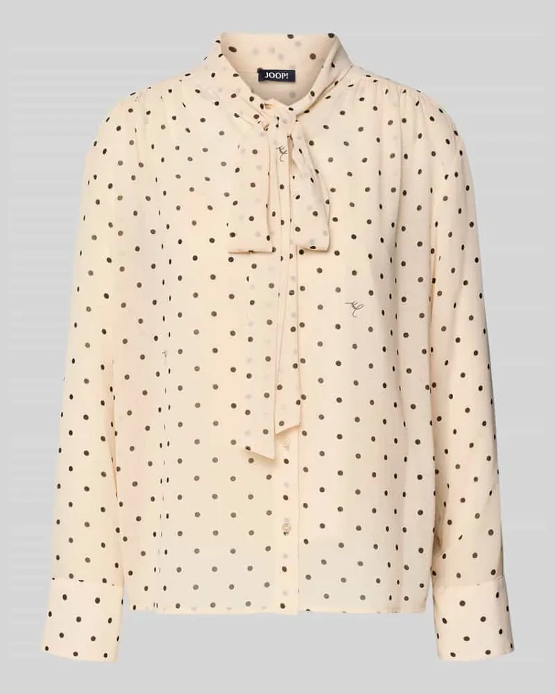 JOOP! Schluppenbluse im Allover-Look Modell 'Bo Beige