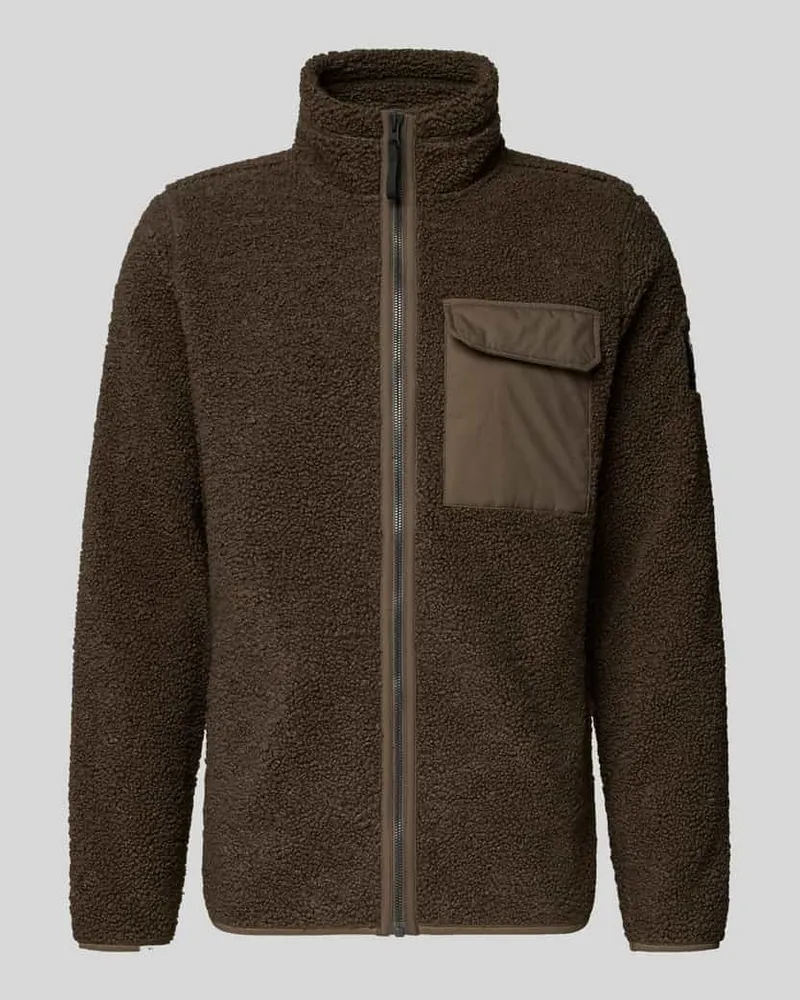 Didriksons 1913 Fleecejacke mit Brusttasche Modell 'PETER Dunkelbraun