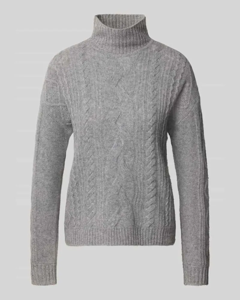 Christian Berg Kaschmirpullover mit Zopfmuster Graphit