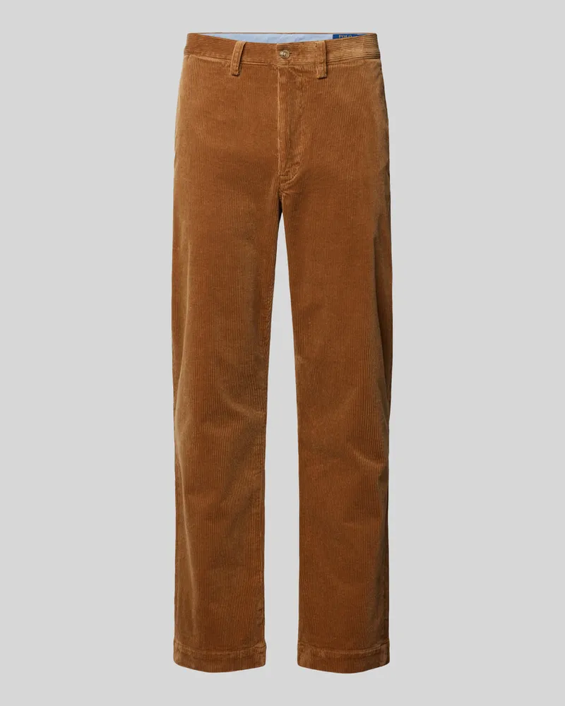 Ralph Lauren Stretch Straight Fit Cordhose mit Gürtelschlaufen Modell 'BEDFORD Rostrot