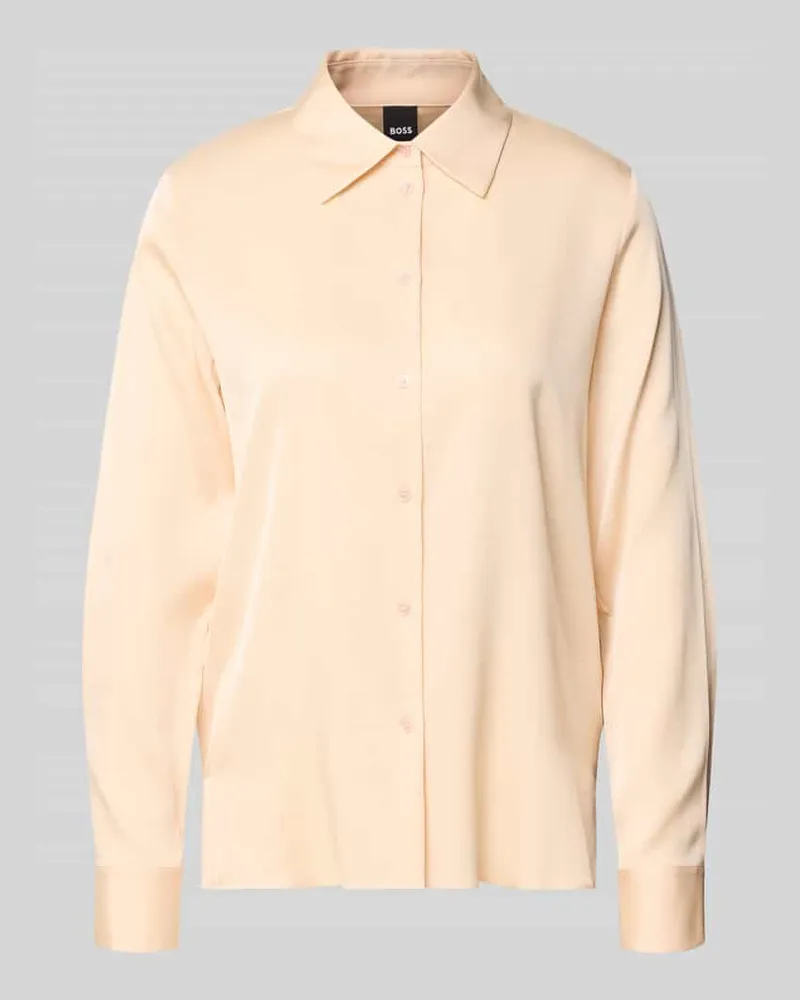 HUGO BOSS Regular Fit Langarmbluse aus Seiden-Mix Modell 'BONYA Hellrosa