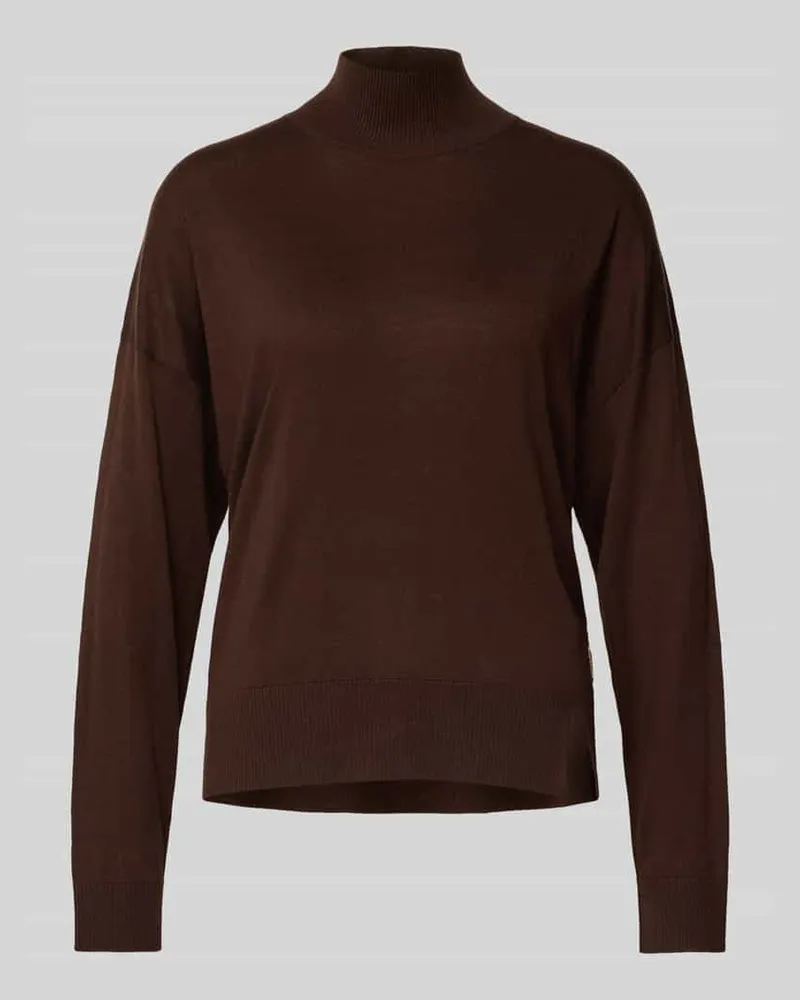 Liu Jo Strickpullover mit Stehkragen Schoko