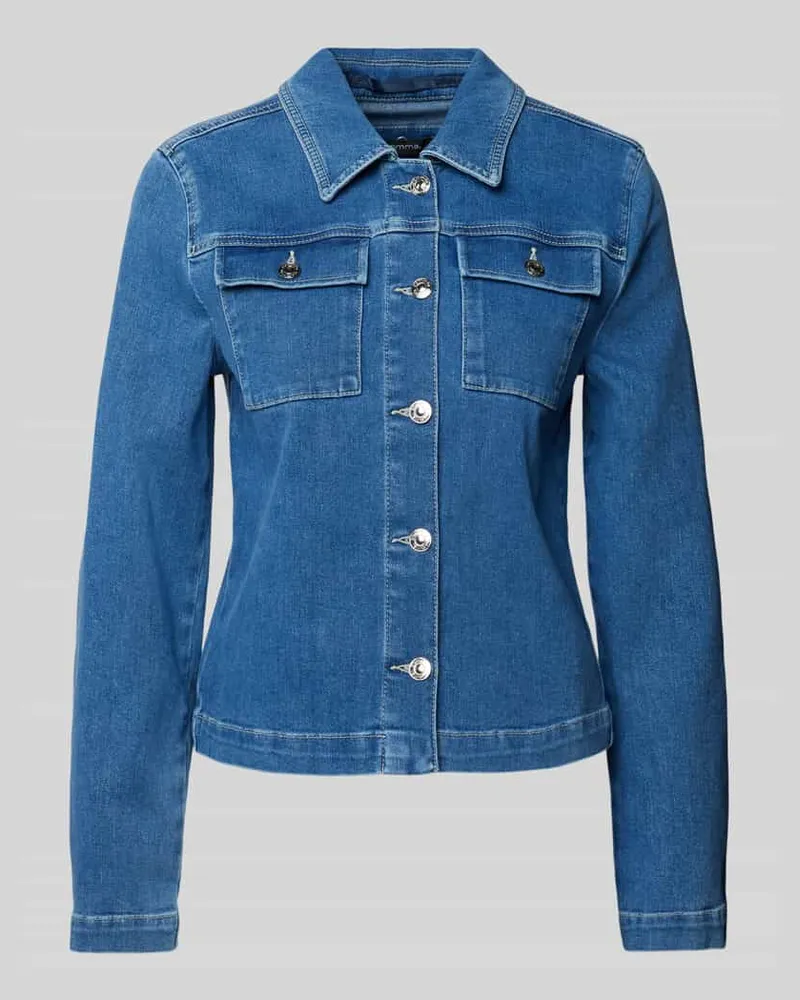 COMMA Jeansjacke mit Brustpattentaschen Jeansblau