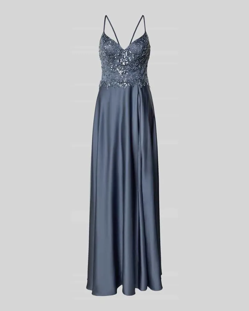 Laona Maxikleid aus Satin mit Pailletten Hellblau