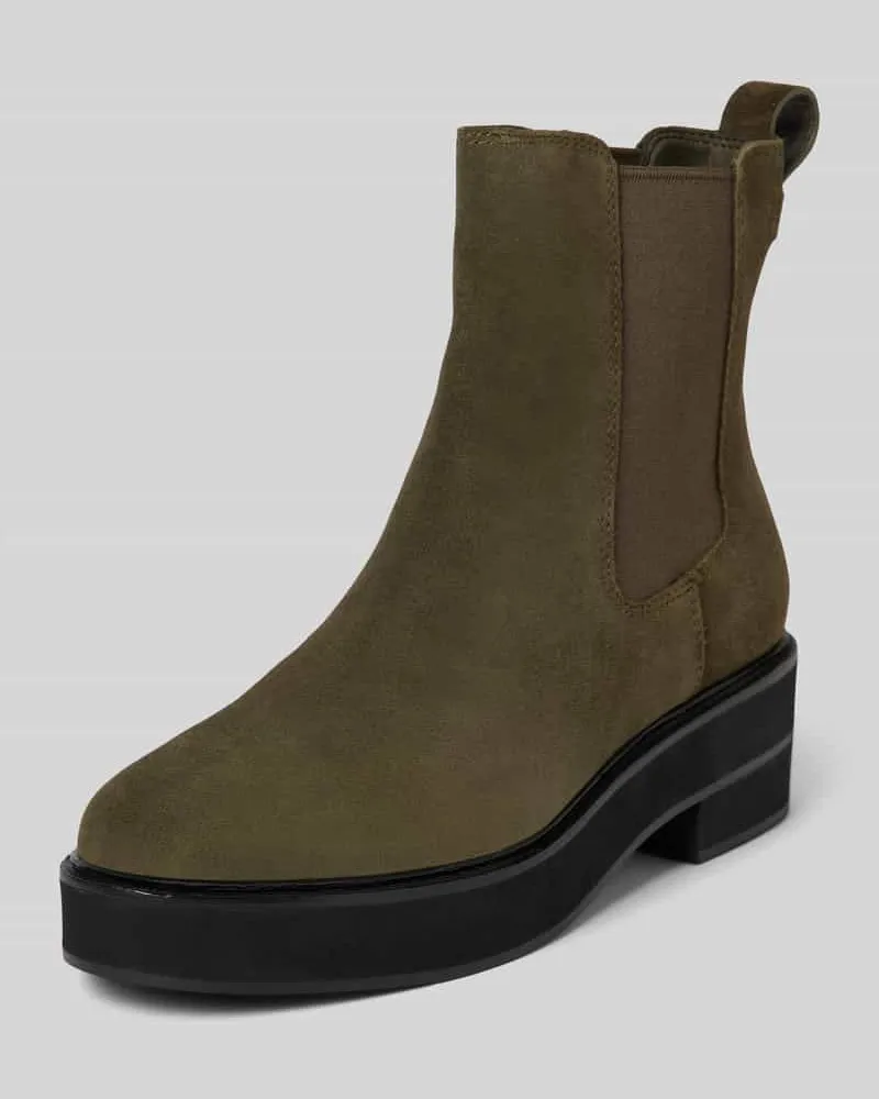 Ralph Lauren Chelsea Boots aus Leder mit Zugschlaufe Modell 'ADRIANNA Oliv