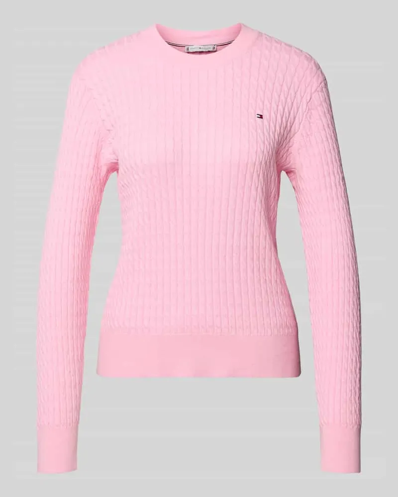 Tommy Hilfiger Slim Fit Pullover aus reiner Baumwolle Rosa