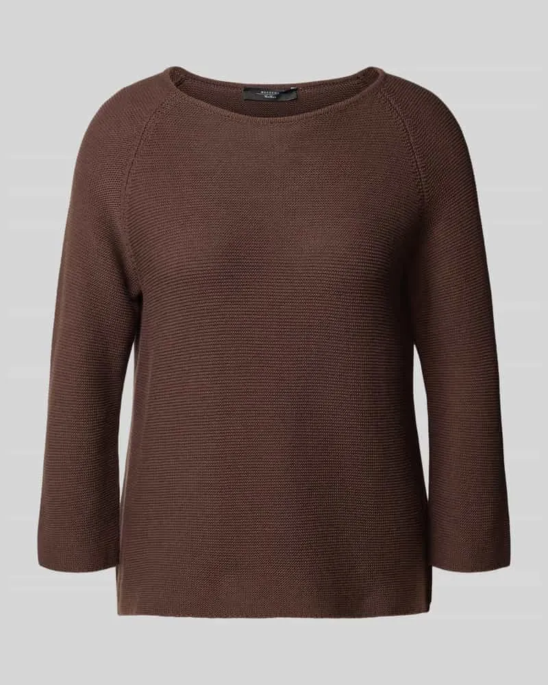 Max Mara Strickpullover mit Rundhalsausschnitt Modell 'ADDOTTO Dunkelbraun