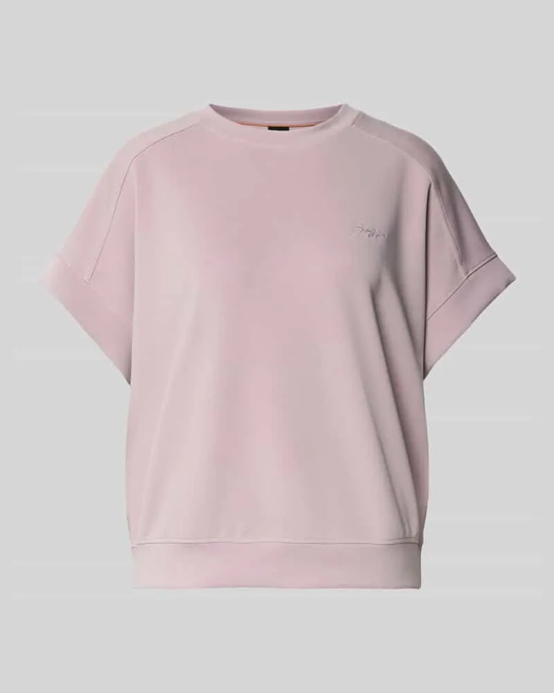HUGO BOSS Loose Fit T-Shirt mit Label Stitching Modell 'ENARI Rosa