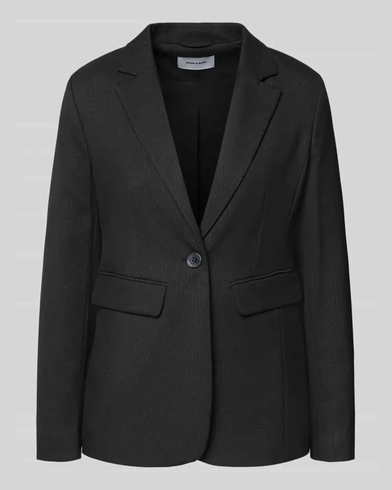 More & More Slim Fit Blazer mit Reverskragen Black