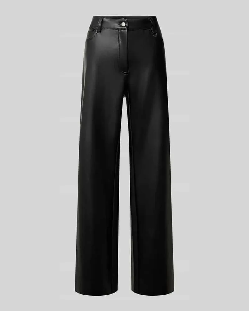 MAC Jeans Kunstlederhose mit seitlichen Eingrifftaschen Black
