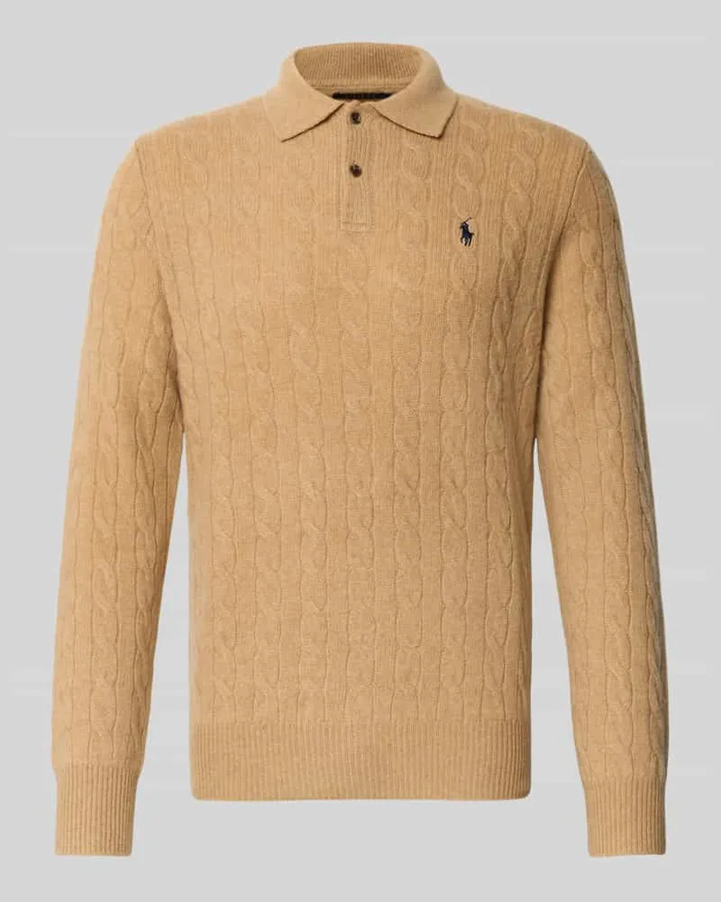Ralph Lauren Regular Fit Strickpullover aus Woll-Kaschmir-Mix Camel
