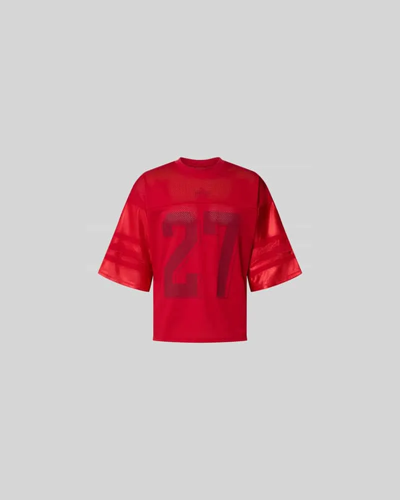 RHUDE Relaxed Fit T-Shirt mit 3/4-Ärmel Rot