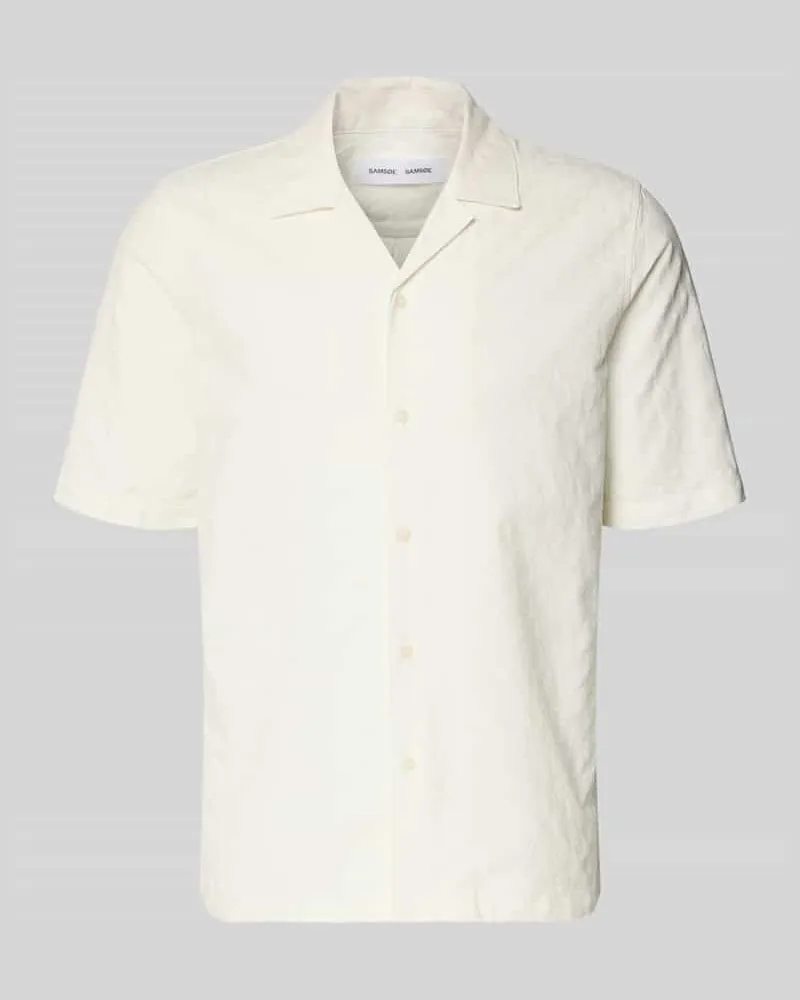 Samsøe & Samsøe Relaxed Fit Freizeithemd mit Strukturmuster Modell 'OSCAR Weiss